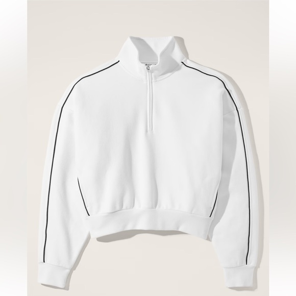 Athleta Tops - NWT Athleta Forever Fleece 1/2 Zip High Hip Piping Sweatshirt